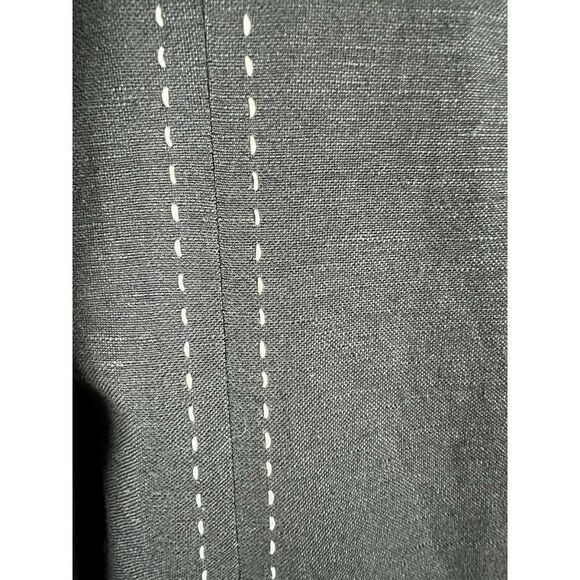 LE SUIT black linen blend lined stitch open front classic jacket cardigan 10 - Picture 3 of 8